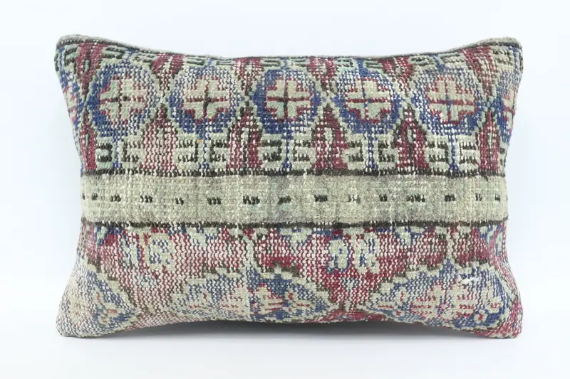 Handmade Pillow Case, Turkish Kilim Pillow, 16x24 Purple Pillow, Pillow for Sofa, Pillow Cover, Boho Pillow Sham Cover, Colorful Cushion - 1