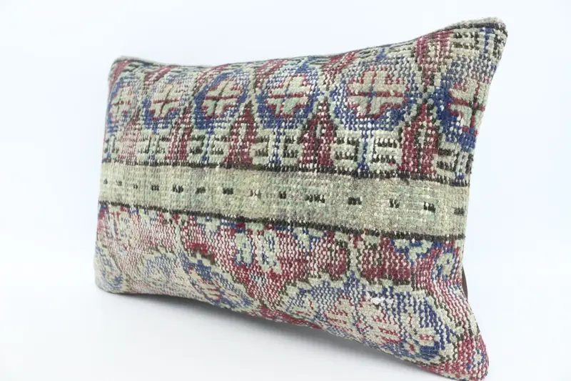 Handmade Pillow Case, Turkish Kilim Pillow, 16x24 Purple Pillow, Pillow for Sofa, Pillow Cover, Boho Pillow Sham Cover, Colorful Cushion - 4