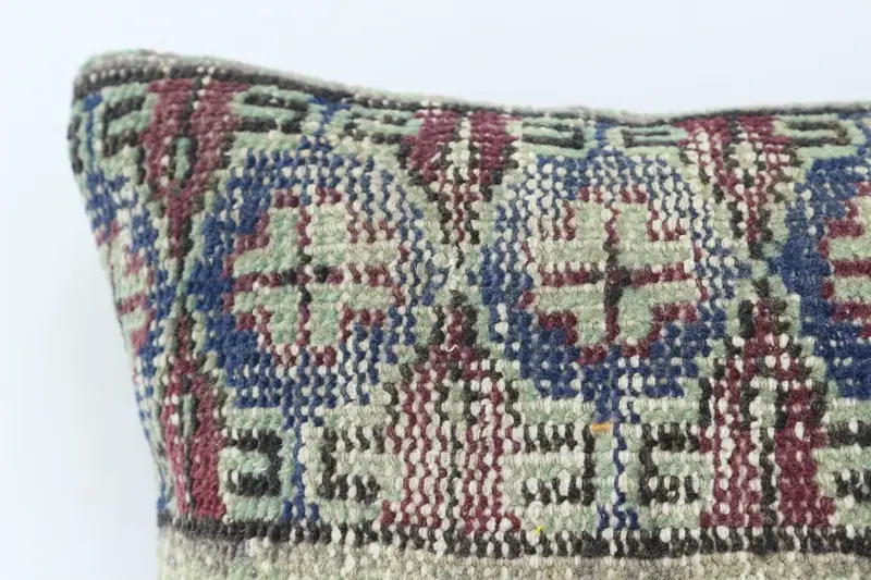 Handmade Pillow Case, Turkish Kilim Pillow, 16x24 Purple Pillow, Pillow for Sofa, Pillow Cover, Boho Pillow Sham Cover, Colorful Cushion - 2