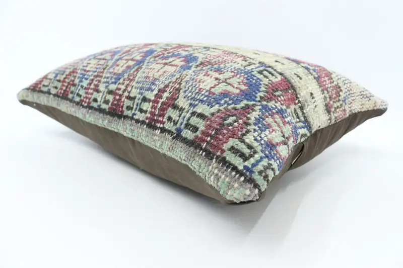 Handmade Pillow Case, Turkish Kilim Pillow, 16x24 Purple Pillow, Pillow for Sofa, Pillow Cover, Boho Pillow Sham Cover, Colorful Cushion - 6