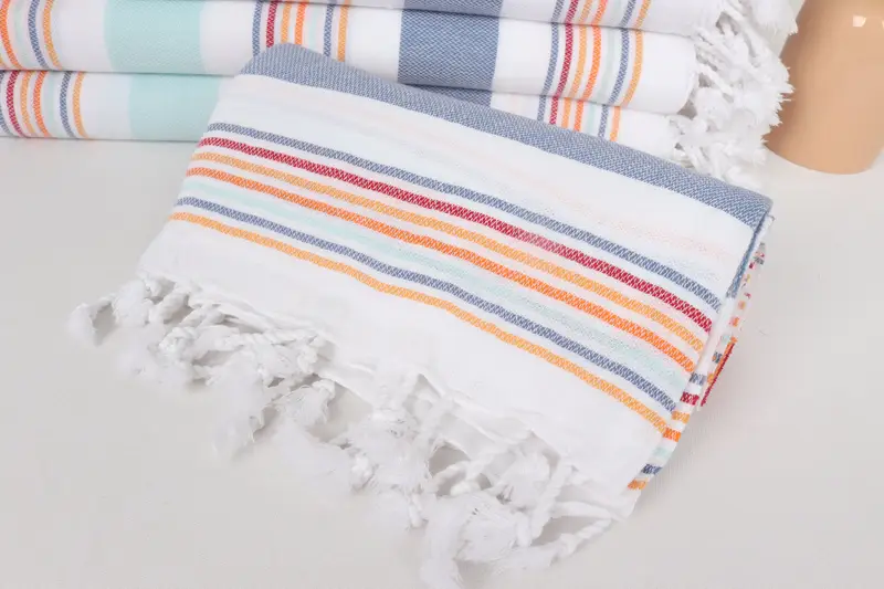 Wedding Anniversary Gift, Wedding Gifts Towel, Spa Towel, Lightweight Turkish towel, Peshtemal Towel, Home Decor Towel, 76x38 Cotton Striped Towel - 4