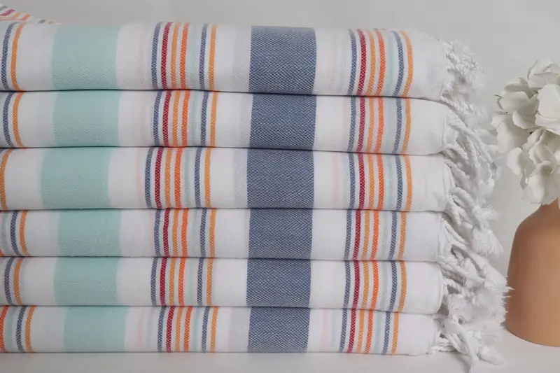 Wedding Anniversary Gift, Wedding Gifts Towel, Spa Towel, Lightweight Turkish towel, Peshtemal Towel, Home Decor Towel, 76x38 Cotton Striped Towel - 3