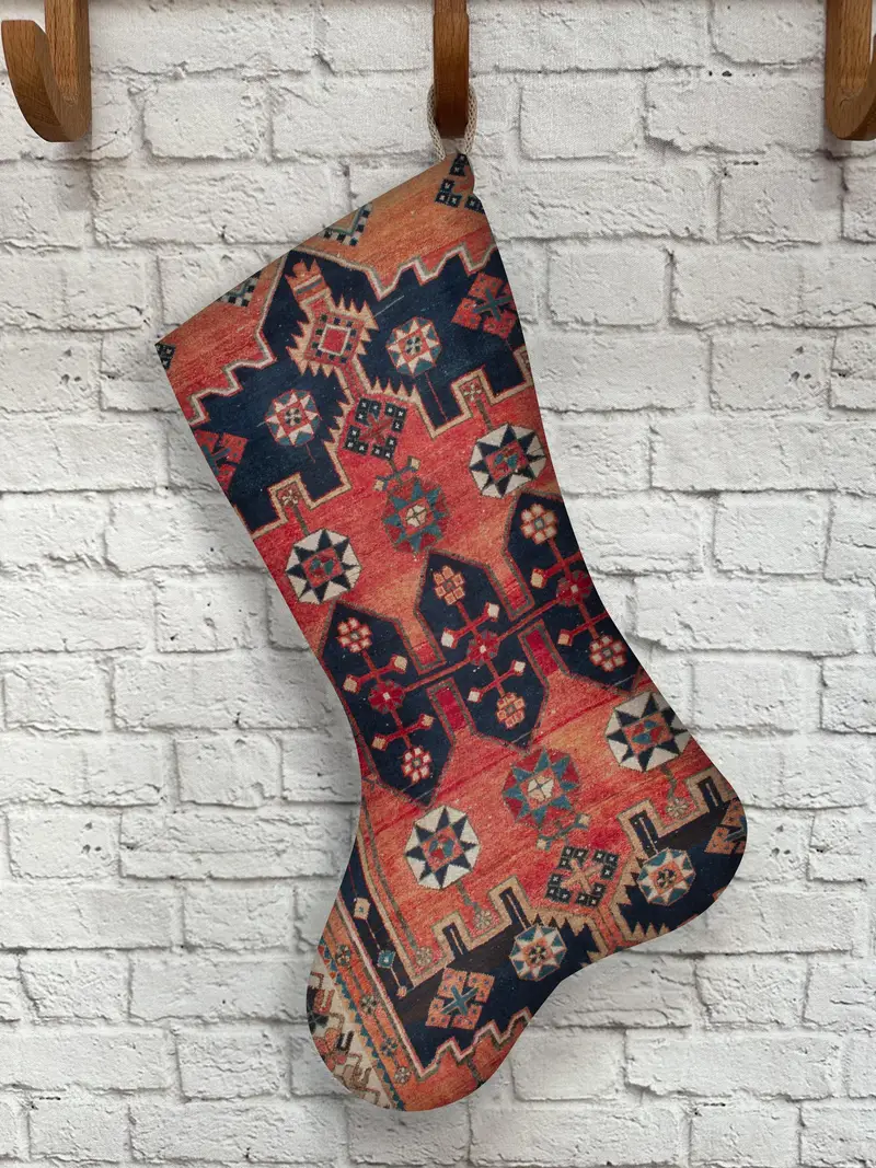 Medias navideñas con estampado Kilim: modernas, elegantes y festivas