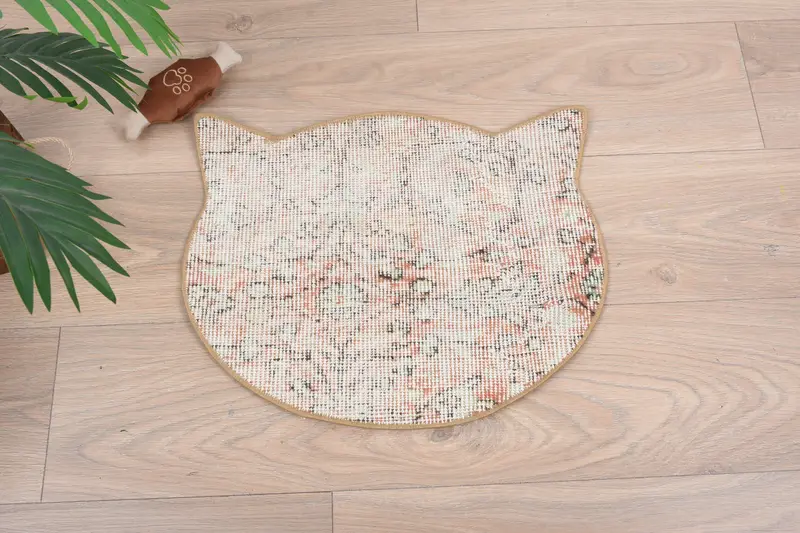 Bohemian Beige & Brown Wool Round Placemat, Traditional Style Placemat