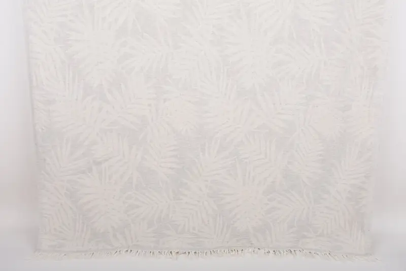 Light Gray Cotton Floral Patterned Bath Towel, 40x63 Inches