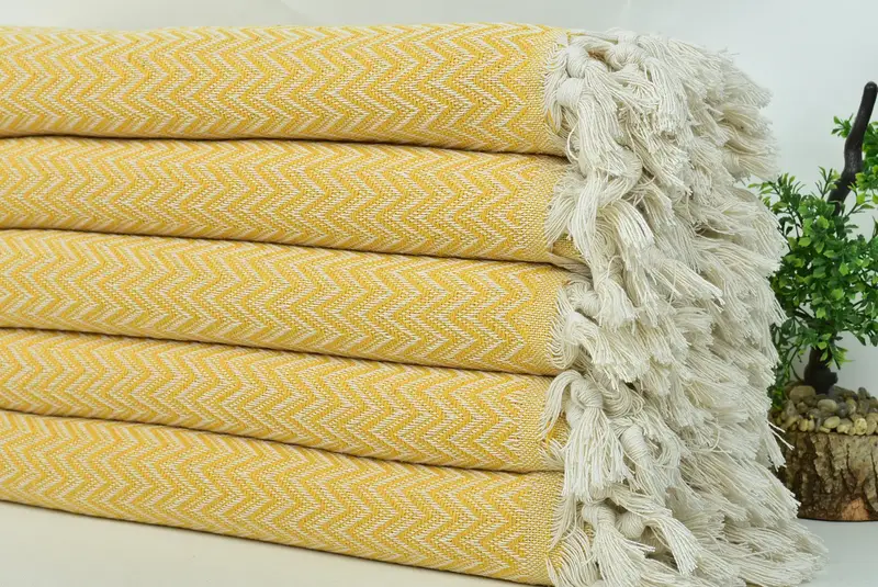 Bachelorette Party Items, Tablecloth, Family Gift Basket, Personalized Blanket, Bedspread, 76x64 Cotton Zig zag Towel, Wedding Day Gift For Bride - 3