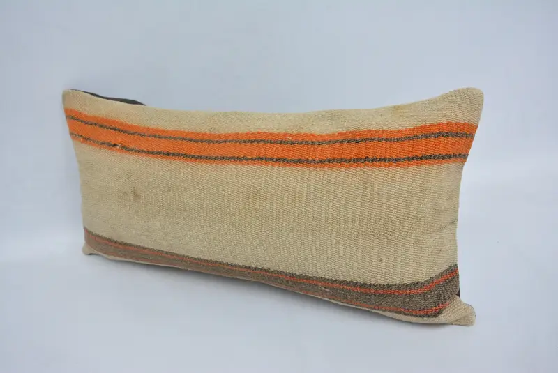 Art Deco Cushion, Pillow for Sofa, Kilim Cushion Sham, Pet Cushion, Pillow, Pillow for Couch, 12x24 Beige Cushion, Patio Pillow Sham - 4