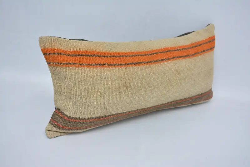 Art Deco Cushion, Pillow for Sofa, Kilim Cushion Sham, Pet Cushion, Pillow, Pillow for Couch, 12x24 Beige Cushion, Patio Pillow Sham - 3