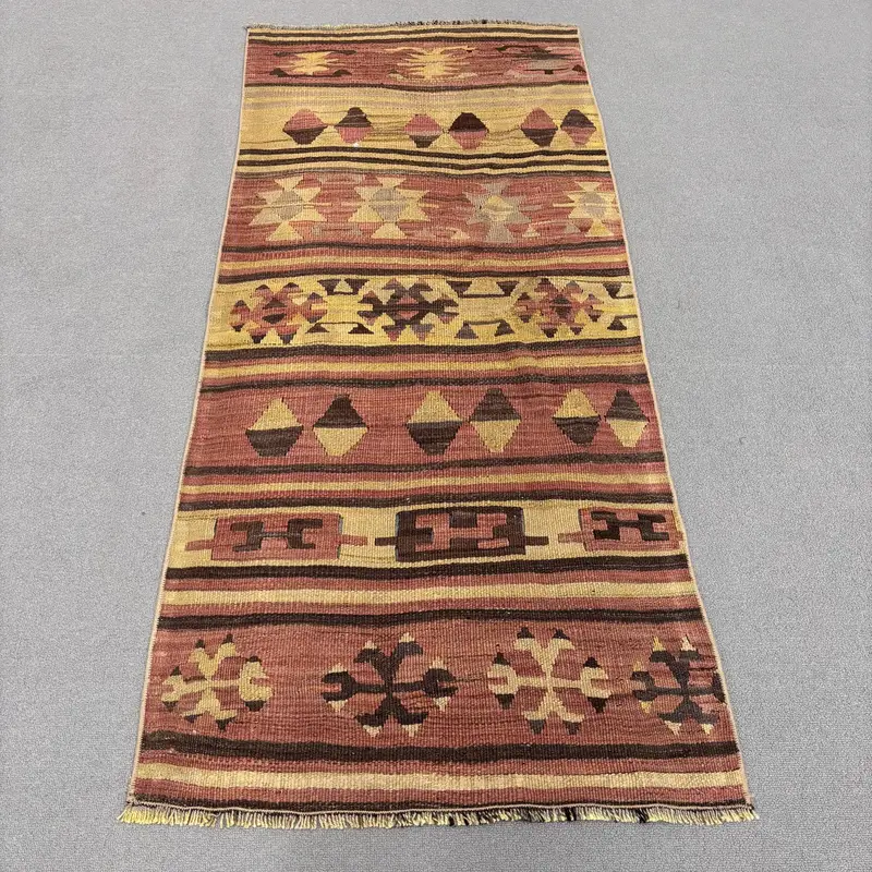 Purple, Green Floral Rug, 2.4x5.3 ft Chic Decor