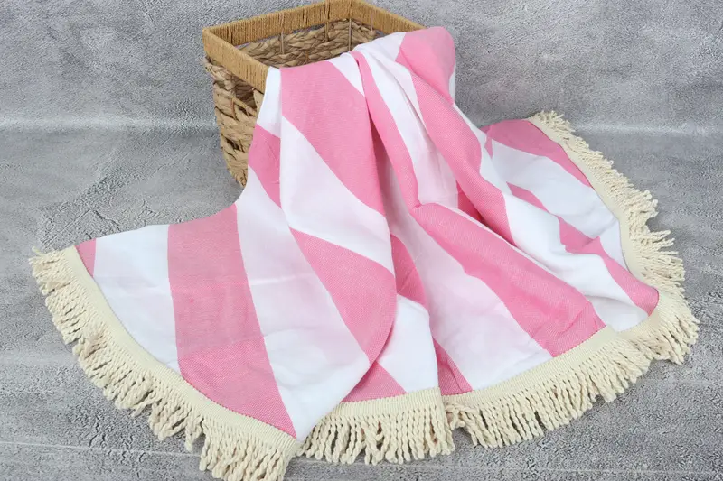 Bachelorette Party Gifts Bridesmaids, Bachelor Party Gifts, Personalized Wedding Gift, Custom Beach Towel, 64x64 Cotton Striped Round Towel - 7