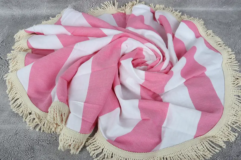 Bachelorette Party Gifts Bridesmaids, Bachelor Party Gifts, Personalized Wedding Gift, Custom Beach Towel, 64x64 Cotton Striped Round Towel - 1