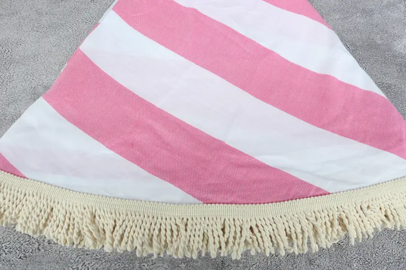 Bachelorette Party Gifts Bridesmaids, Bachelor Party Gifts, Personalized Wedding Gift, Custom Beach Towel, 64x64 Cotton Striped Round Towel - 6