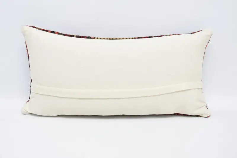 Antique Pillows, 12x24 Red Cushion, Handwoven Pillow Cover Cushion Cover, Cushion, Pillow for Sofa, Handmade Rug Seat Cushion Cover, Turkish Pillow - 6