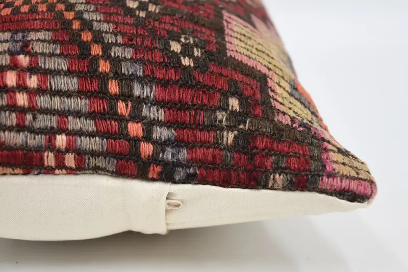 Antique Pillows, 12x24 Red Cushion, Handwoven Pillow Cover Cushion Cover, Cushion, Pillow for Sofa, Handmade Rug Seat Cushion Cover, Turkish Pillow - 5