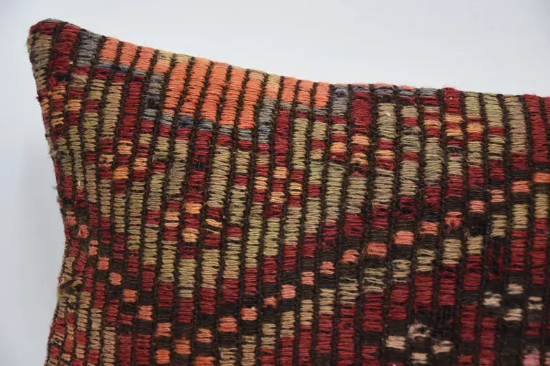 Antique Pillows, 12x24 Red Cushion, Handwoven Pillow Cover Cushion Cover, Cushion, Pillow for Sofa, Handmade Rug Seat Cushion Cover, Turkish Pillow - 2