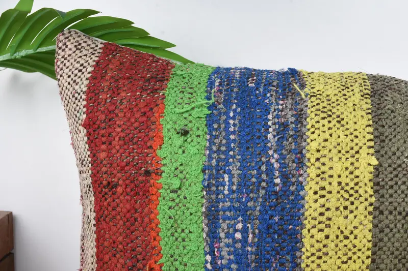 Patio Pillow Cover, Home Decor Pillow, Vintage Kilim Throw Pillow, 12x24 Green Pillow Case, Kilim Pillow, Cushion Cover, Outdoor Throw Cushion - 2