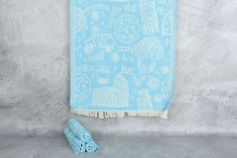 Bachelorette Party Gifts, 28x20 Cotton Italian Symbols Design Towel, Monogram Kitchen Towel, Xmas Gifts, Personalized Dish Towel, Kitchen Towel - 1