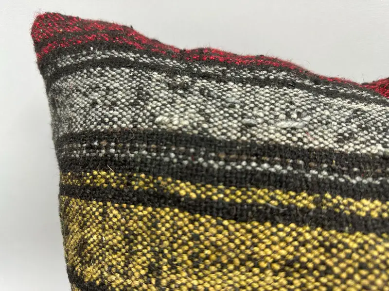 Pillow Sham, Kilim Cushion Sham, 20x20 Red Cushion, Turkish Rugs Pillow Cover, Turkish Kilim Pillow, Throw Kilim Pillow, Farmhouse Cushion Cover - 5
