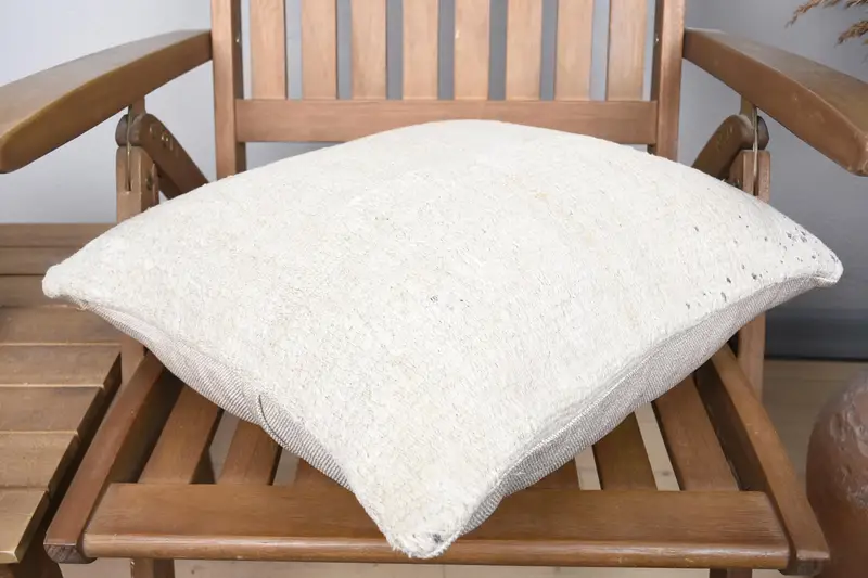 Boho Pillow, Home Decor Pillow, 18x18 Beige Pillow Sham, Antique Pillows, Ottoman Pillow Cover, Pillow Case, Colorful Cushion Cover - 4