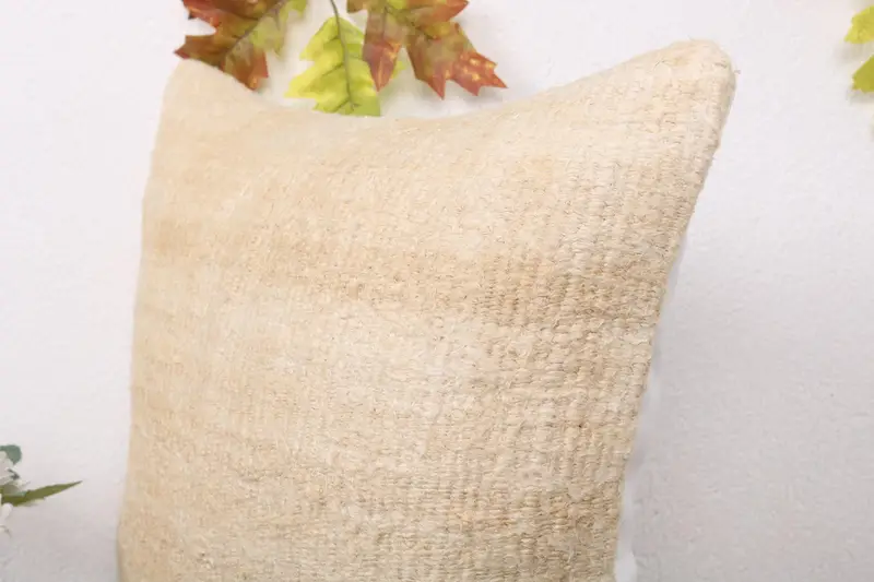 Vintage Kilim Pillow, Nautical Throw Cushion, Cushion, Cozy Throw Pillow Cover, 16x16 Beige Pillow Case, Pillow for Couch, Kilim Cushion Sham - 5