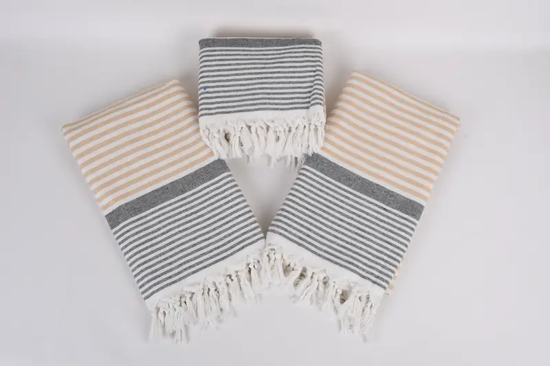 68x40 Cotton Striped Terry Towel, Yoga Towel, Handmade Turkish hammam towel, Bath towel, Valentines Gift, Best Friend Gift, Turkish Towel Beach - 6