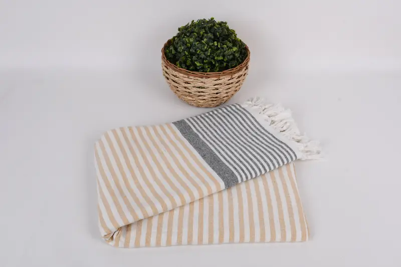 68x40 Cotton Striped Terry Towel, Yoga Towel, Handmade Turkish hammam towel, Bath towel, Valentines Gift, Best Friend Gift, Turkish Towel Beach - 4
