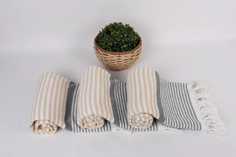 68x40 Cotton Striped Terry Towel, Yoga Towel, Handmade Turkish hammam towel, Bath towel, Valentines Gift, Best Friend Gift, Turkish Towel Beach - 8