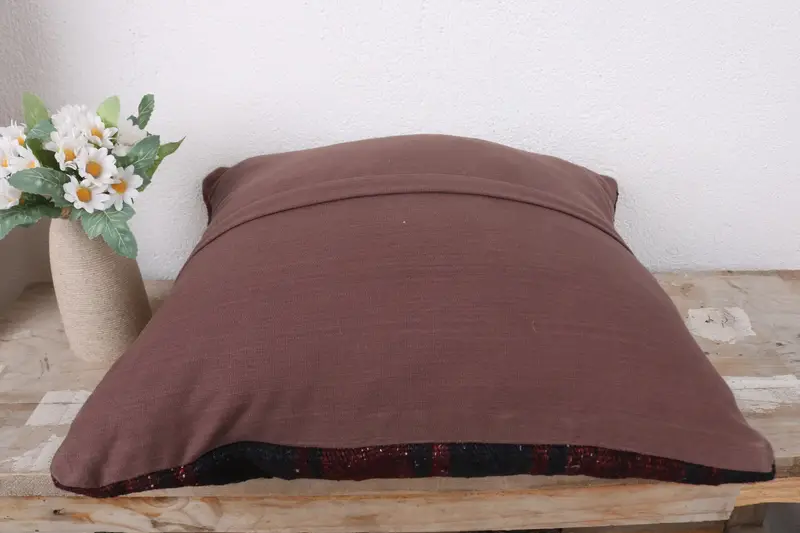 16x16 Red Pillow Sham, Turkish Kilim Pillow, Antique Pillows, Pillow Sham, Outdoor Throw Pillow Case, Kilim Pillow, Traditional Pillow Sham - 7