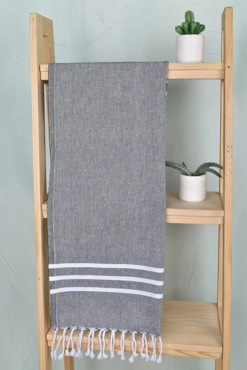 Bathroom Towels, Monogram Kitchen Towel, 40x18 Cotton Striped Towel, Organic Tea Towel, Personalized Gift For Him, Embroidery Towel, Wedding Favors - 8