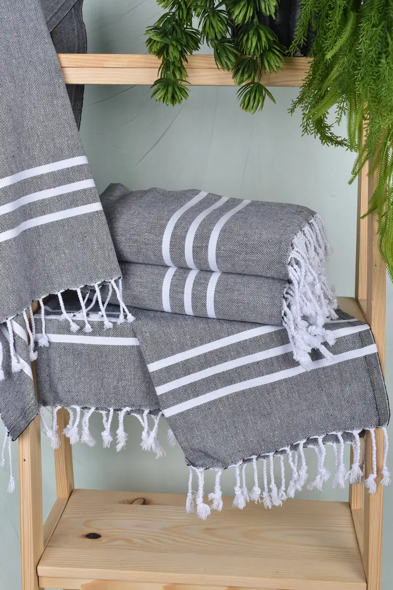 Bathroom Towels, Monogram Kitchen Towel, 40x18 Cotton Striped Towel, Organic Tea Towel, Personalized Gift For Him, Embroidery Towel, Wedding Favors - 6