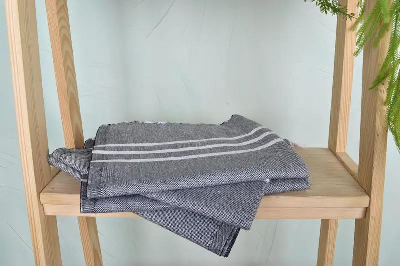 Bathroom Towels, Monogram Kitchen Towel, 40x18 Cotton Striped Towel, Organic Tea Towel, Personalized Gift For Him, Embroidery Towel, Wedding Favors - 7