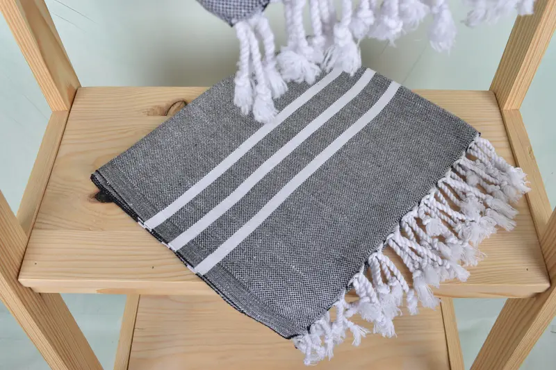 Bathroom Towels, Monogram Kitchen Towel, 40x18 Cotton Striped Towel, Organic Tea Towel, Personalized Gift For Him, Embroidery Towel, Wedding Favors - 5