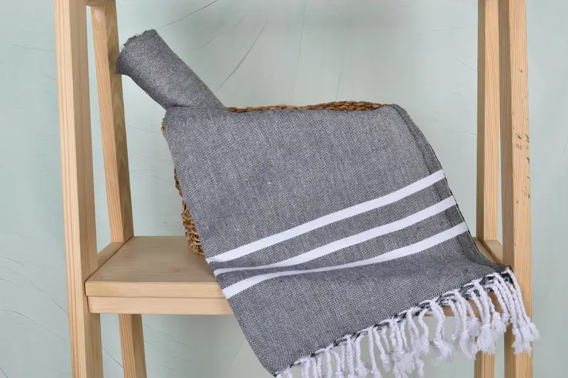 Bathroom Towels, Monogram Kitchen Towel, 40x18 Cotton Striped Towel, Organic Tea Towel, Personalized Gift For Him, Embroidery Towel, Wedding Favors - 4