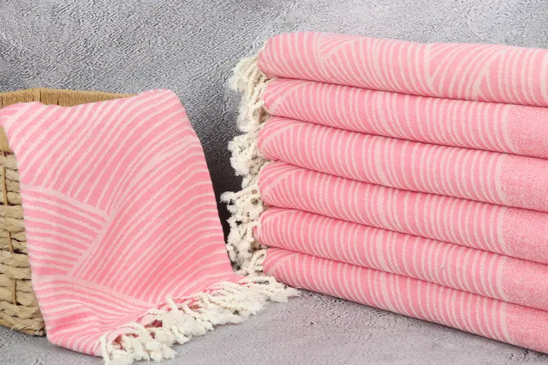 Housewarming Gift, Custom Gifts, Personalized Turkish Towel, Monogrammed Beach Towel, Turkish Bath Towel Set, 68x40 Cotton Striped Design Towel - 4