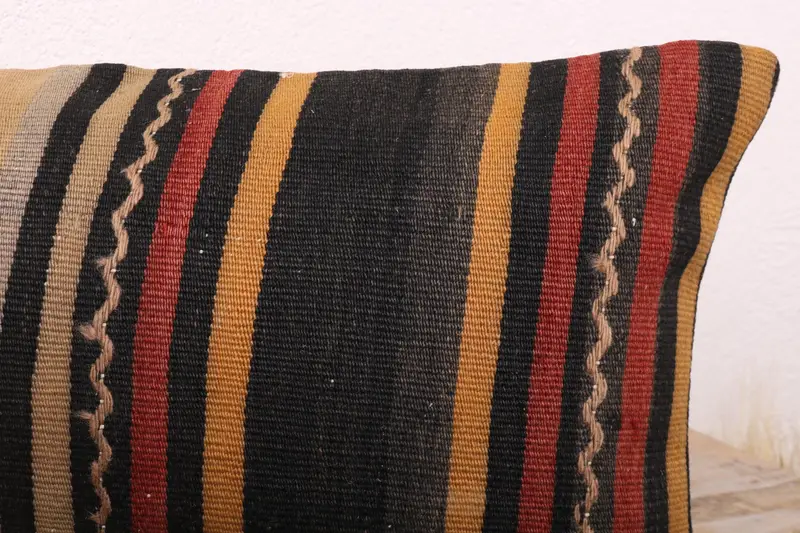 Kilim Cushion Sham, Kilim Pillow Cover, Cushion Cover, 12x24 Red Cushion, Oriental Pillow, Decorative Bolster Cushion Case, Boho Pillow - 5