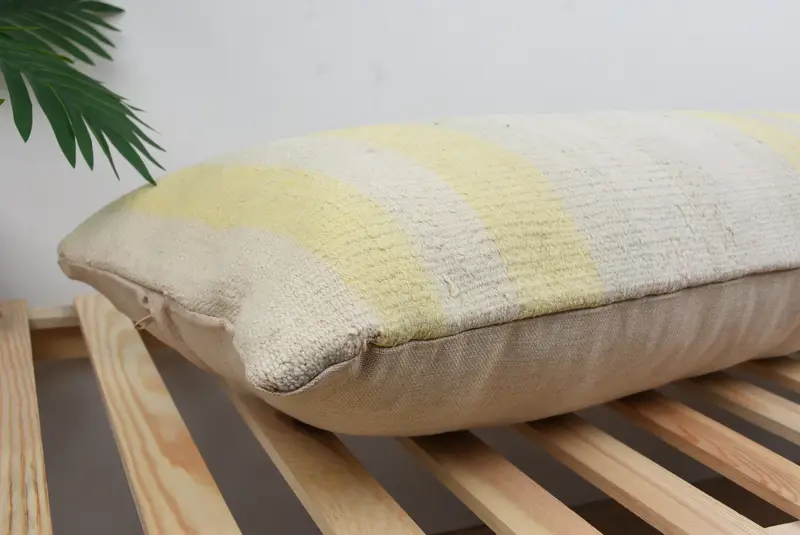 Accent Pillow Case, Kilim Pillow Cover, Pillow for Sofa, Pillow Sham, Home Decor Pillow, 16x48 Beige Cushion, Decorative Bolster Pillow Case - 6