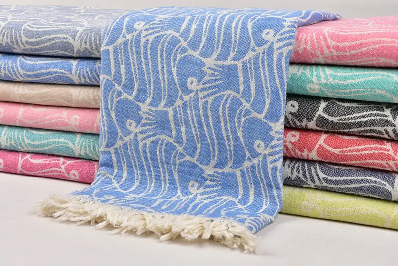 Small Bath Towels, Kitchen Towel, Boyfriend Gift, Bathroom Towels, Valentines Day Gift For Him, 40x24 Cotton Fish Design Towel, Guest Towel - 2