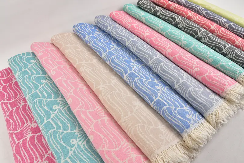 Small Bath Towels, Kitchen Towel, Boyfriend Gift, Bathroom Towels, Valentines Day Gift For Him, 40x24 Cotton Fish Design Towel, Guest Towel - 6