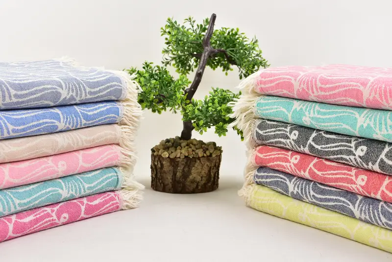 Small Bath Towels, Kitchen Towel, Boyfriend Gift, Bathroom Towels, Valentines Day Gift For Him, 40x24 Cotton Fish Design Towel, Guest Towel - 3