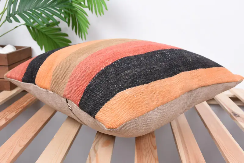 Couch Pillow, Pillow for Sofa, Cushion Cover, Throw Kilim Pillow, Decorative Cushion Cover, 18x18 Red Pillow Cover, Handmade Kilim Cushion - 6