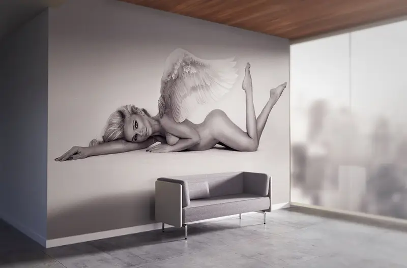 Naked Woman Wall Paper, Wall Paper Peel and Stick, Paper Wall Art, Smutty Wall Poster, 3d Wall Paper, Sexy Woman Wall Mural, Mature Art - 5