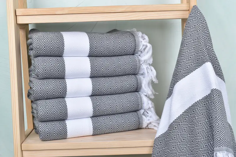 Dark Gray Cotton Towel Turkish Bath Towel, 40x71 Inches