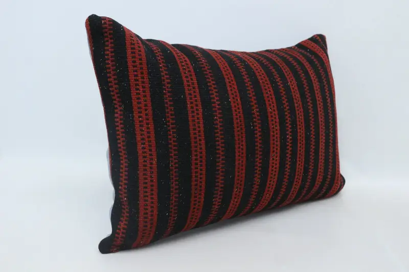Pillow Case, Rustic Cushion Case, Accent Throw Cushion Cover, Pillow for Couch, 16x24 Red Pillow Cover, Gift Pillow, Handmade Kilim Cushion - 3