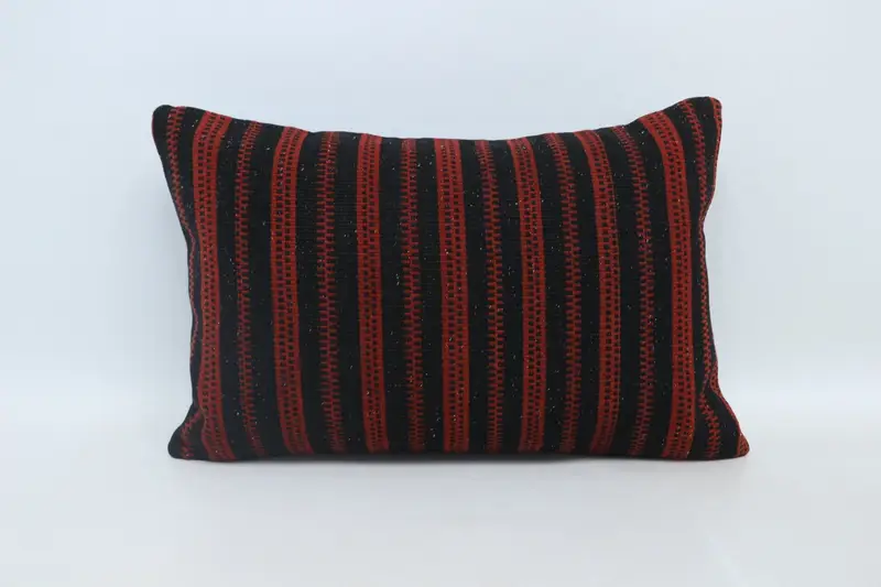 Pillow Case, Rustic Cushion Case, Accent Throw Cushion Cover, Pillow for Couch, 16x24 Red Pillow Cover, Gift Pillow, Handmade Kilim Cushion - 1