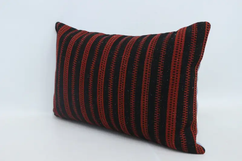 Pillow Case, Rustic Cushion Case, Accent Throw Cushion Cover, Pillow for Couch, 16x24 Red Pillow Cover, Gift Pillow, Handmade Kilim Cushion - 4