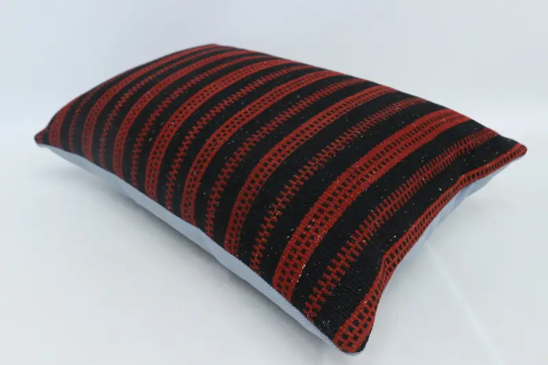 Pillow Case, Rustic Cushion Case, Accent Throw Cushion Cover, Pillow for Couch, 16x24 Red Pillow Cover, Gift Pillow, Handmade Kilim Cushion - 6