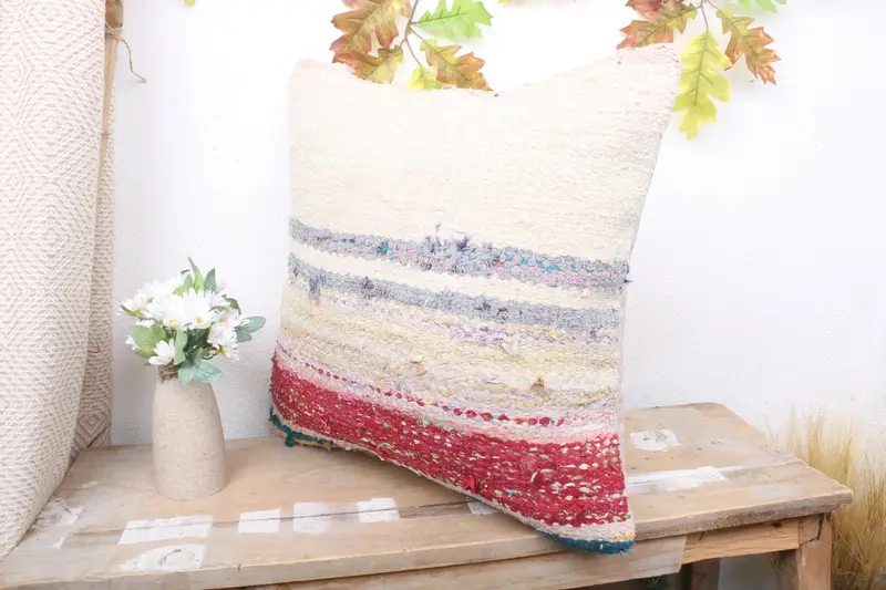 Boho Pillow, Aesthetic Pillow Cover, Kilim Pillow Cover, 18x18 Blue Pillow Case, Cushion, Southwestern Pillow Cover, Turkish Kilim Pillow - 4