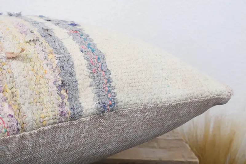 Boho Pillow, Aesthetic Pillow Cover, Kilim Pillow Cover, 18x18 Blue Pillow Case, Cushion, Southwestern Pillow Cover, Turkish Kilim Pillow - 6