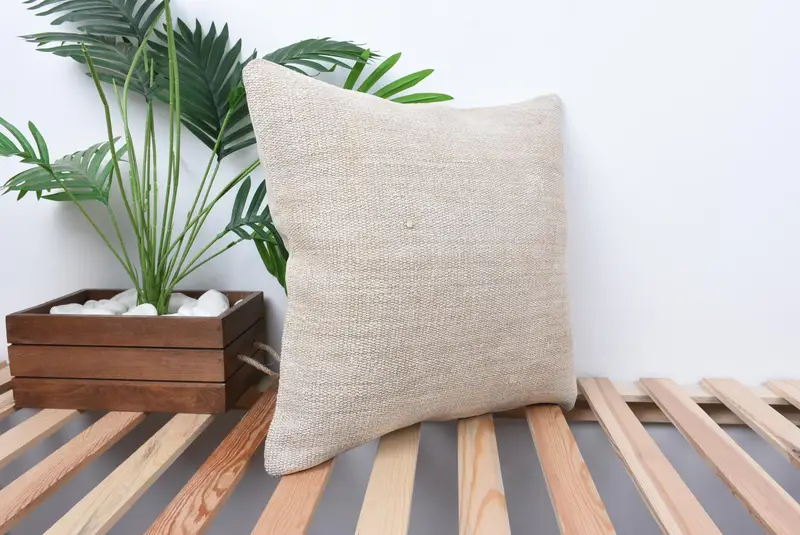 Sofa Bolster Pillow, Vintage Kilim Pillow, 18x18 White Pillow Case, Pillow Case, Throw Kilim Pillow, Turkish Kilim Pillow, Floor Cushion Cover - 4