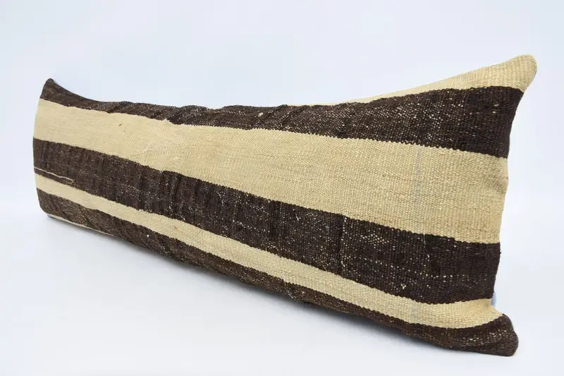 16x48 Beige Cushion Case, Kilim Cushion Sham, Turkish Pillow, Cotton Cushion Case, Ethnical Kilim Rug Pillow, Cushion, Neutral Throw Pillow Case - 4